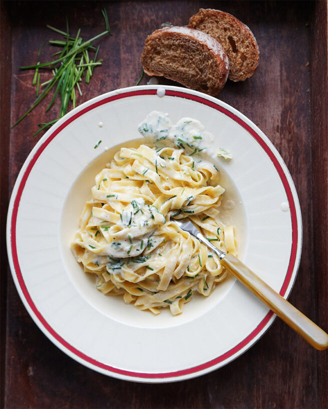 Pasta mit Schnittlauchsahne